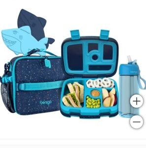 ​Bentgo® Kids Prints Pack (Shark) Lunch Bundle Set NEW GIFT